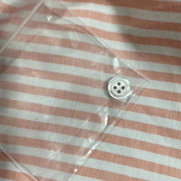 NWT Talbots Tie Waist Button Front Striped Orange and White Short Sleeve 2P - Picture 14 of 15